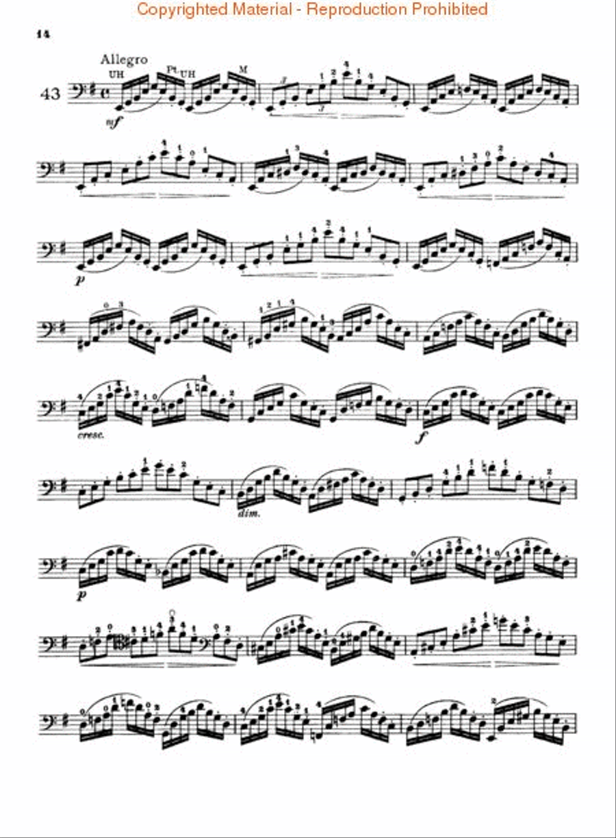 Exercises for Violoncello – Book 2 Cello scores gallery preview page 2