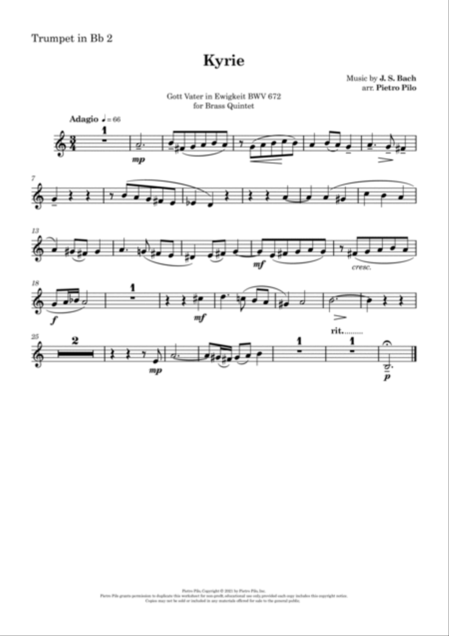 KYRIE - Gott Vater in Ewigkeit BWV 672 Brass Ensemble scores gallery preview page 4