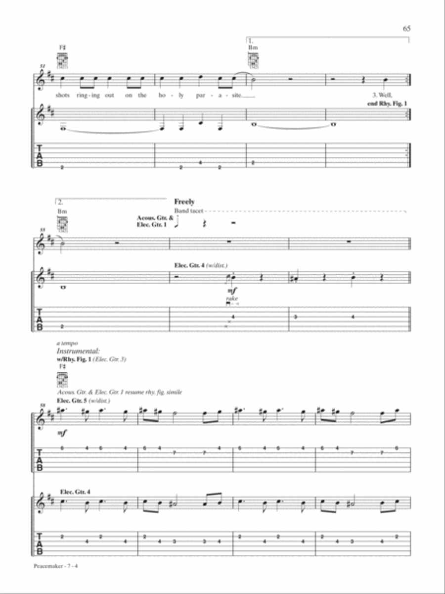 Peacemaker Peacemaker Guitar Tablature scores gallery preview page 4