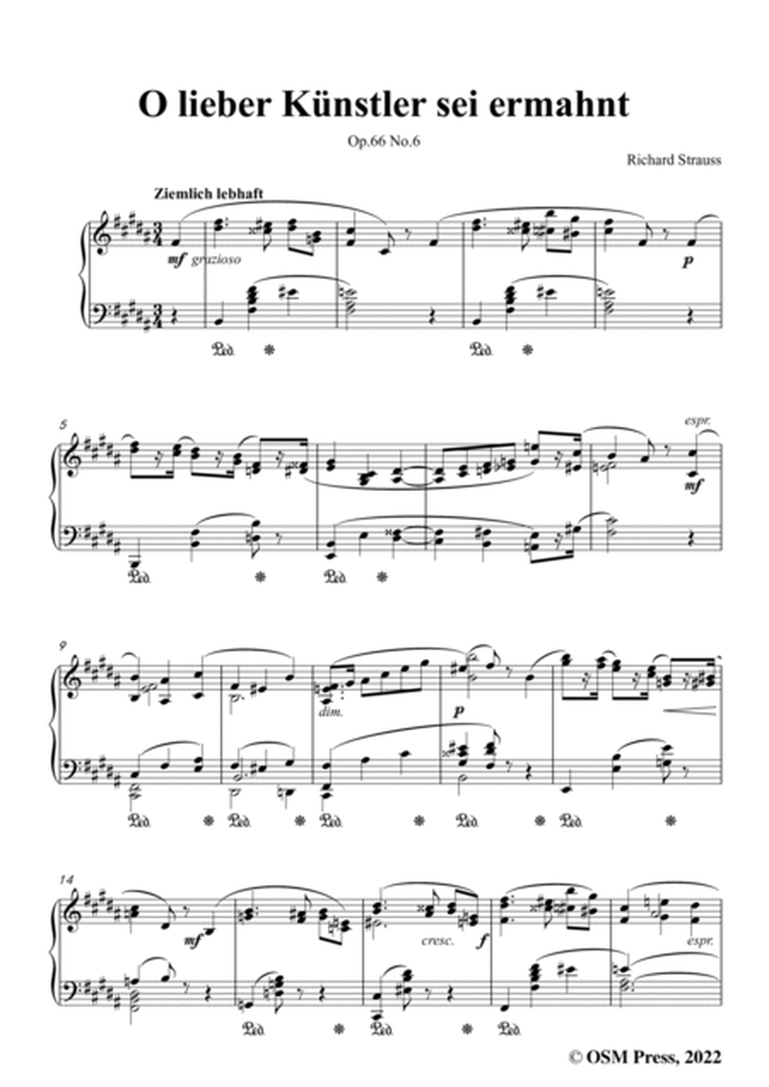 Richard Strauss-O lieber Künstler sei ermahnt,in B Major,Op.66 No.6 image number null