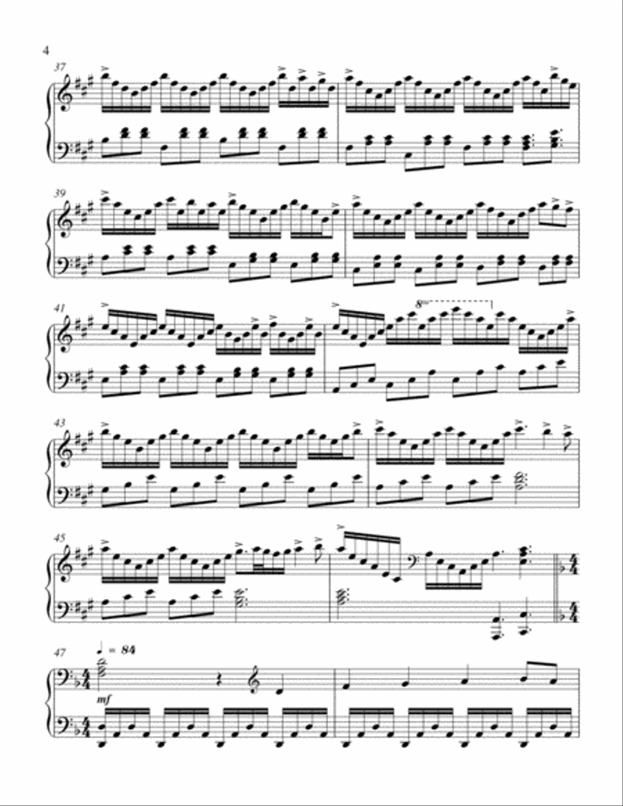 A Christmas Medley (O Come, O Come Emmanuel / O Holy Night / God Rest Ye Merry, Gentlemen) Piano Solo scores gallery preview page 4