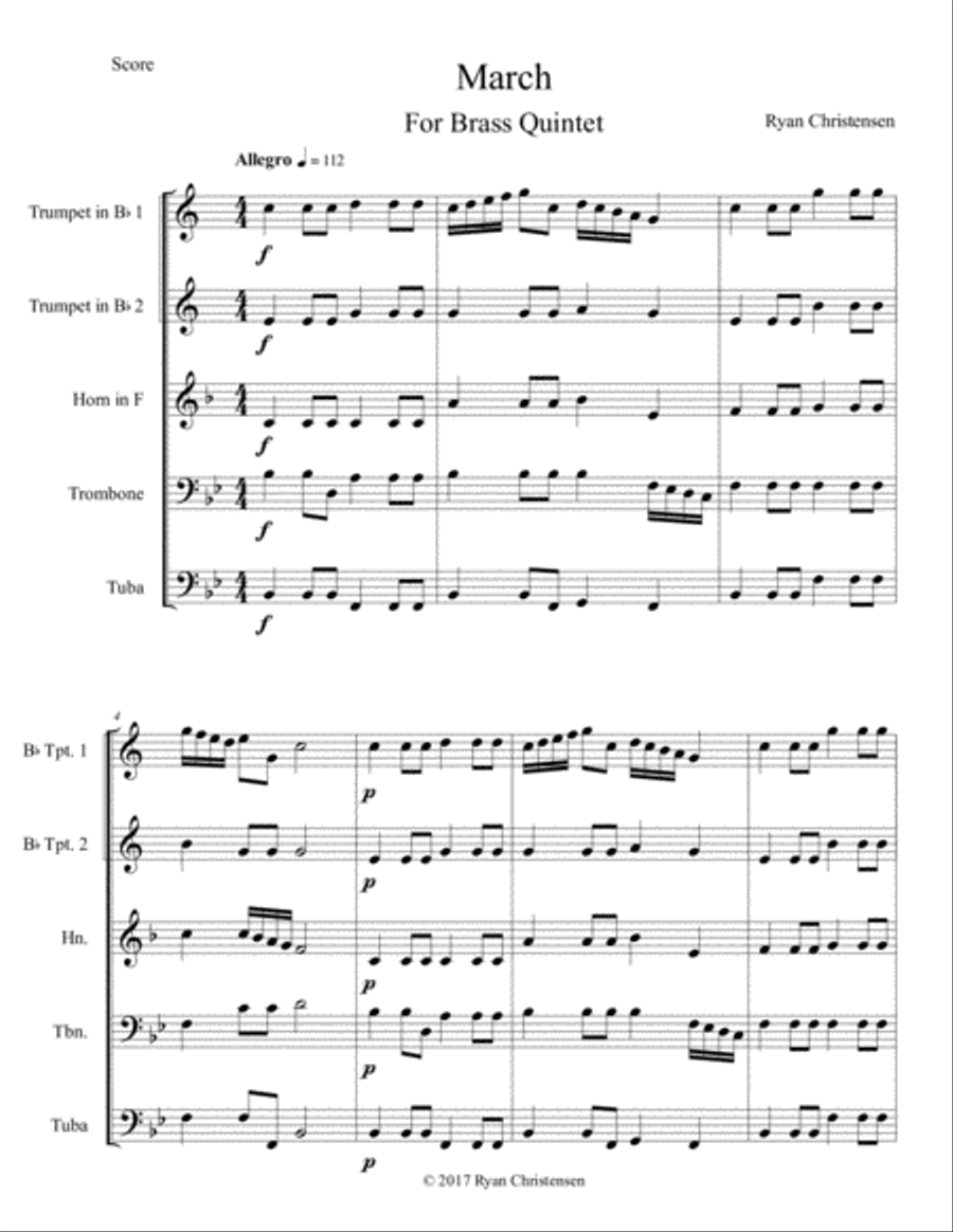 March for Brass Quintet Brass Quintet scores gallery preview page 2