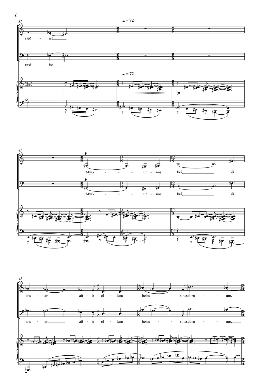 Fjallið, ið blunkaði (The Mountain Who Blinked) (for Alto or Bass) Voice scores gallery preview page 6