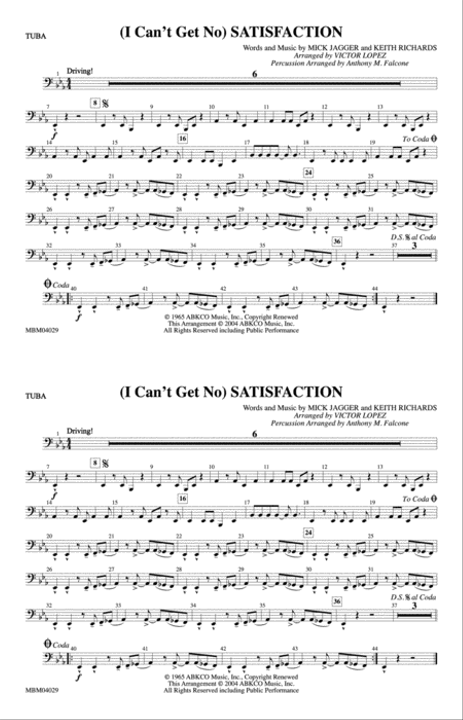 (I Can't Get No) Satisfaction: Tuba Marching Band scores gallery preview page 1
