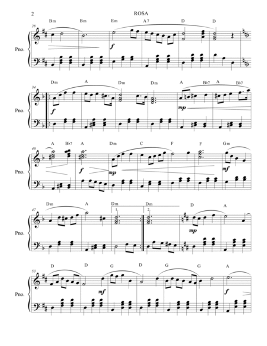 Rosa Piano Solo scores gallery preview page 2