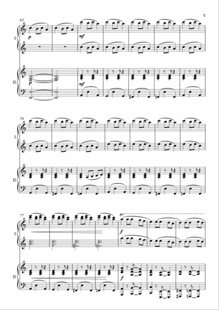 Carol Of The Bells - Piano, 4 Hands 1 Piano, 4-Hands scores gallery preview page 5