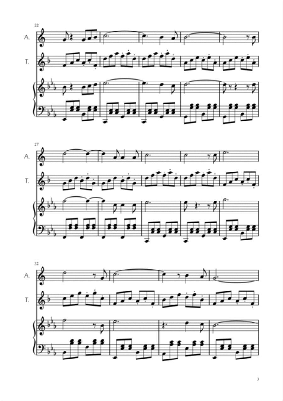 O Holy Night - Sax Duet w/ Piano Woodwind Duet scores gallery preview page 3