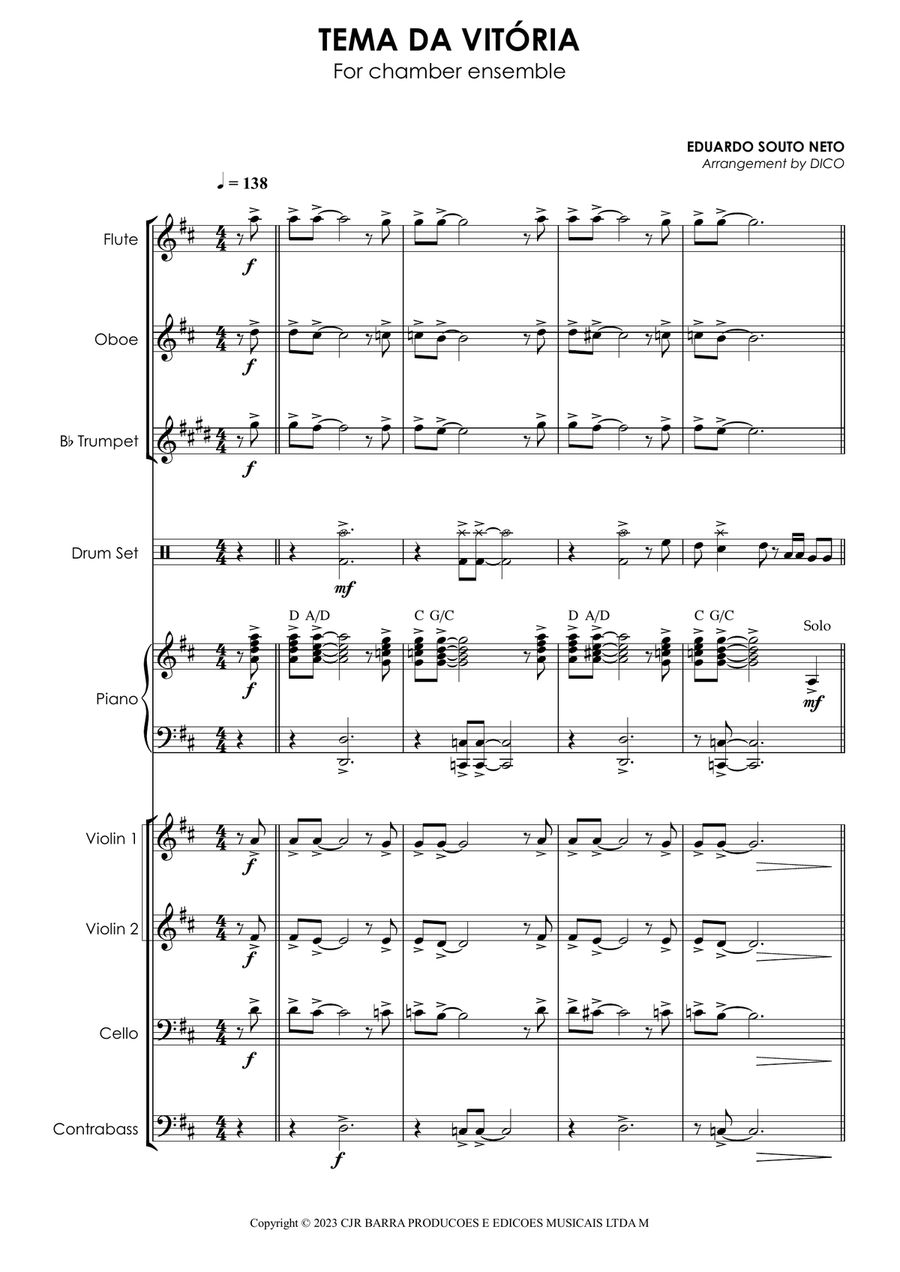 Tema Da Vitoria (Tv Globo) Large Ensemble scores gallery preview page 4