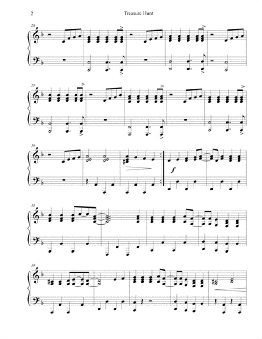5 Super Fun Songs for Pirates Piano Solo scores gallery preview page 3