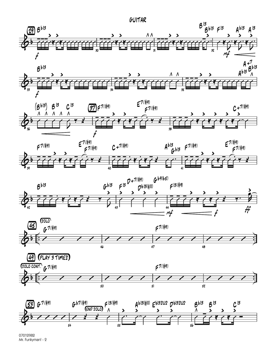 Mr. Funkyman! - Guitar Mr. Funkyman! - Guitar Jazz Ensemble scores gallery preview page 2