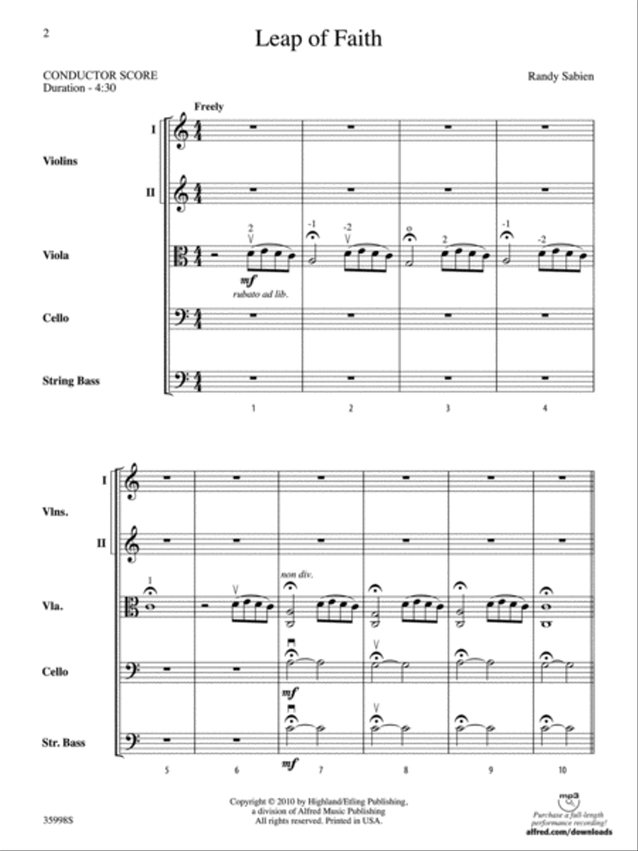 Leap of Faith String Orchestra scores gallery preview page 2