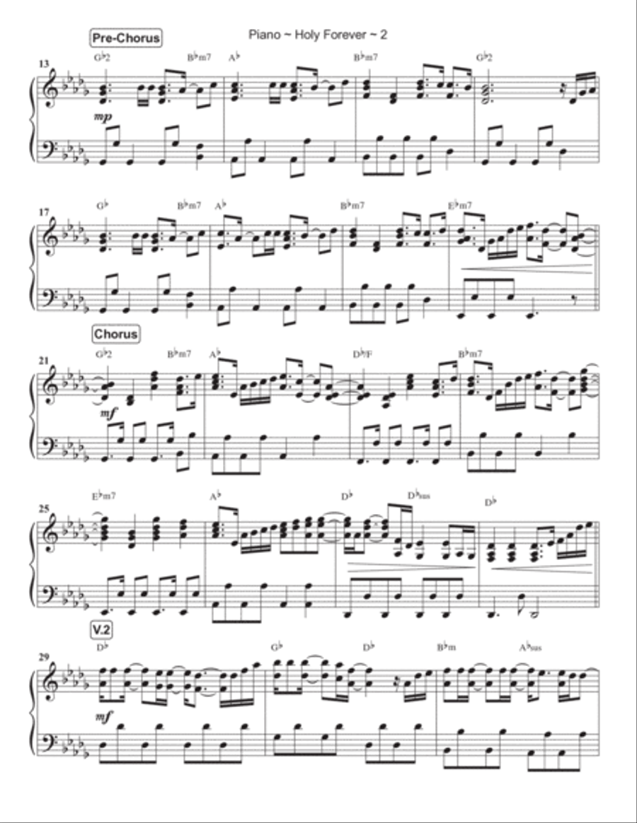 Holy Forever Piano Solo scores gallery preview page 3