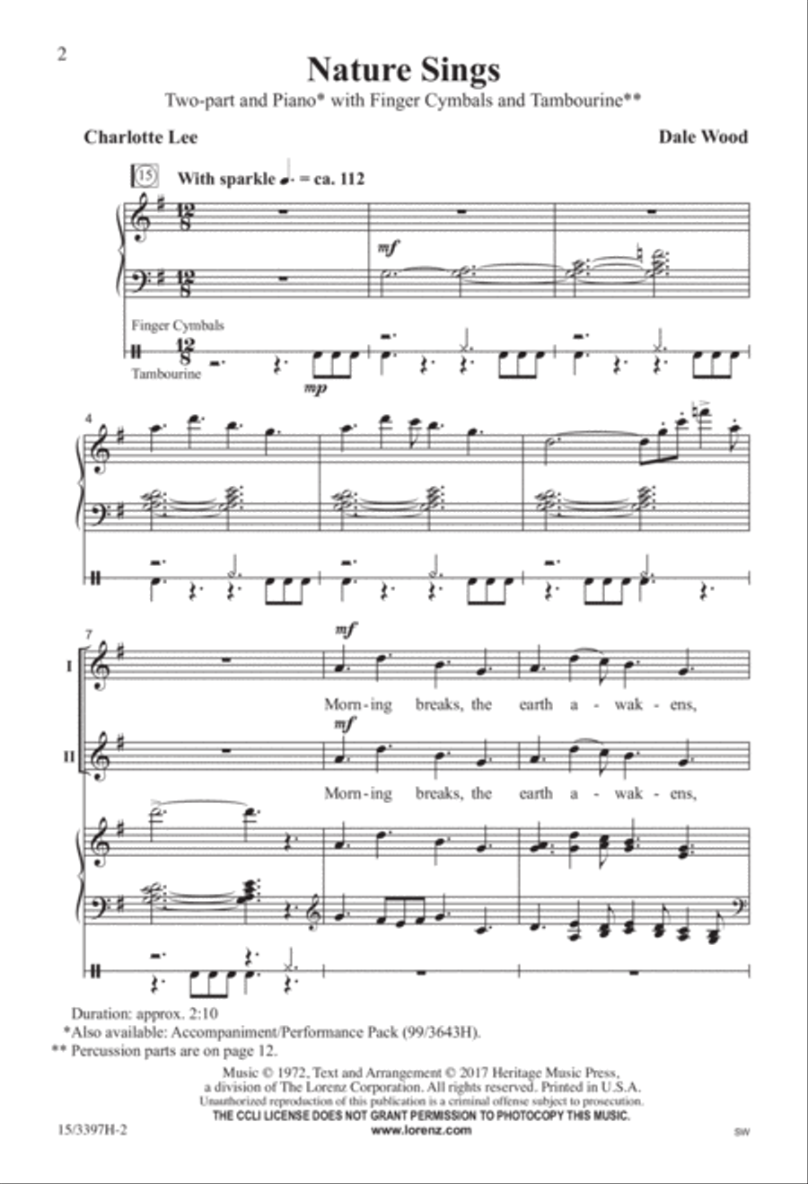 Nature Sings Nature Sings 2-Part scores gallery preview page 2