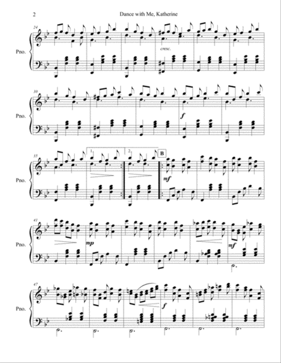 Dance with Me, Katherine: A Ragtime Waltz Piano Solo scores gallery preview page 3