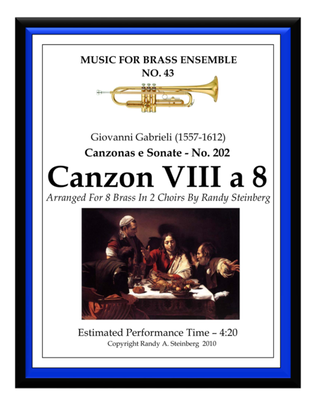 Book cover for Canzon VIII a 8 - No. 202