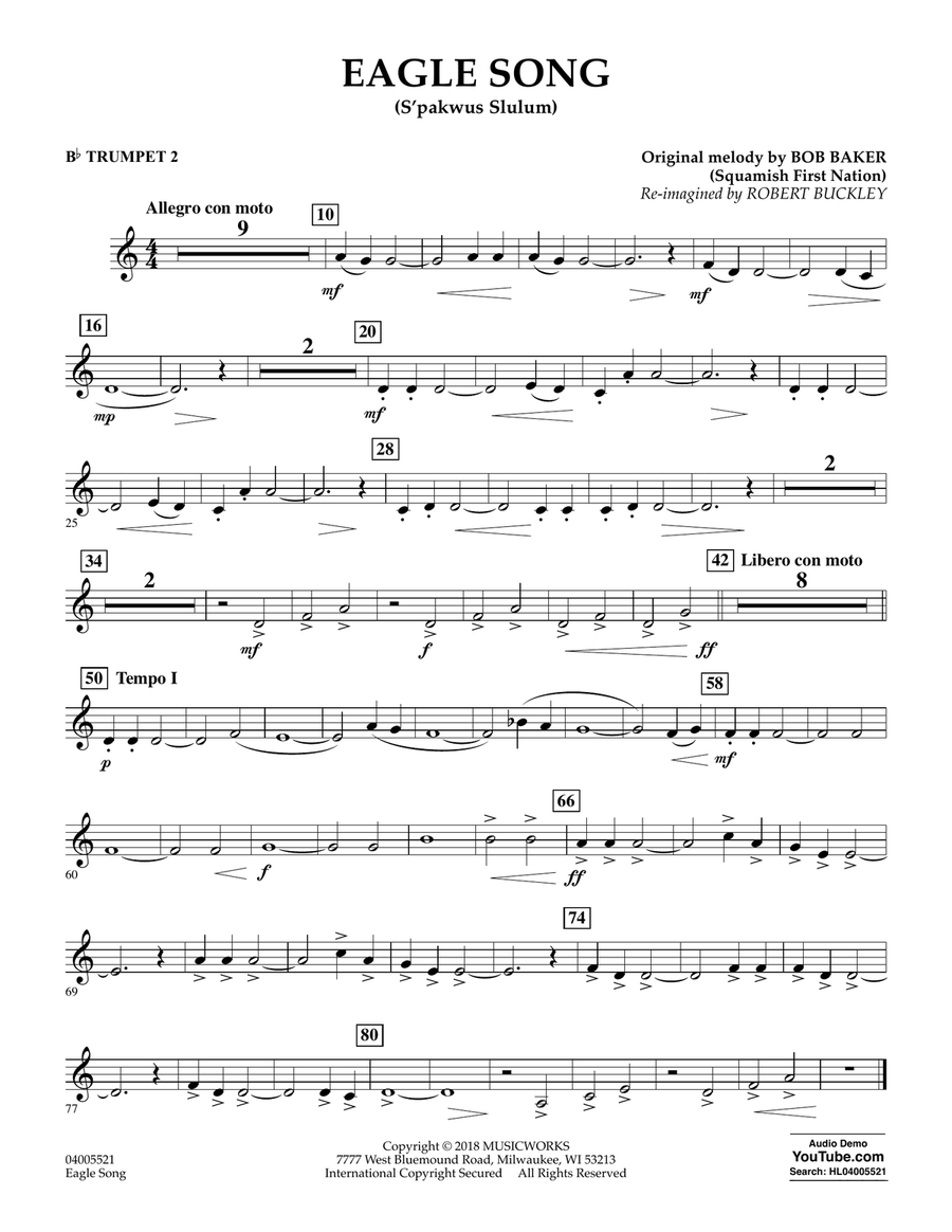 Eagle Song - Bb Trumpet 2 Concert Band scores gallery preview page 1