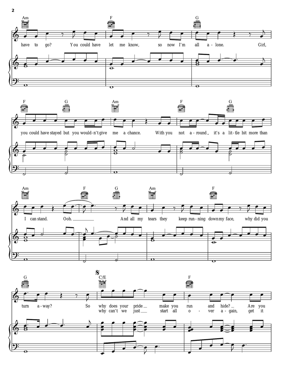 Wait For You Piano, Vocal, Guitar scores gallery preview page 2