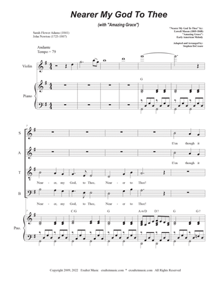 Nearer My God To Thee (with "Amazing Grace") (Vocal Quartet - (SATB)
