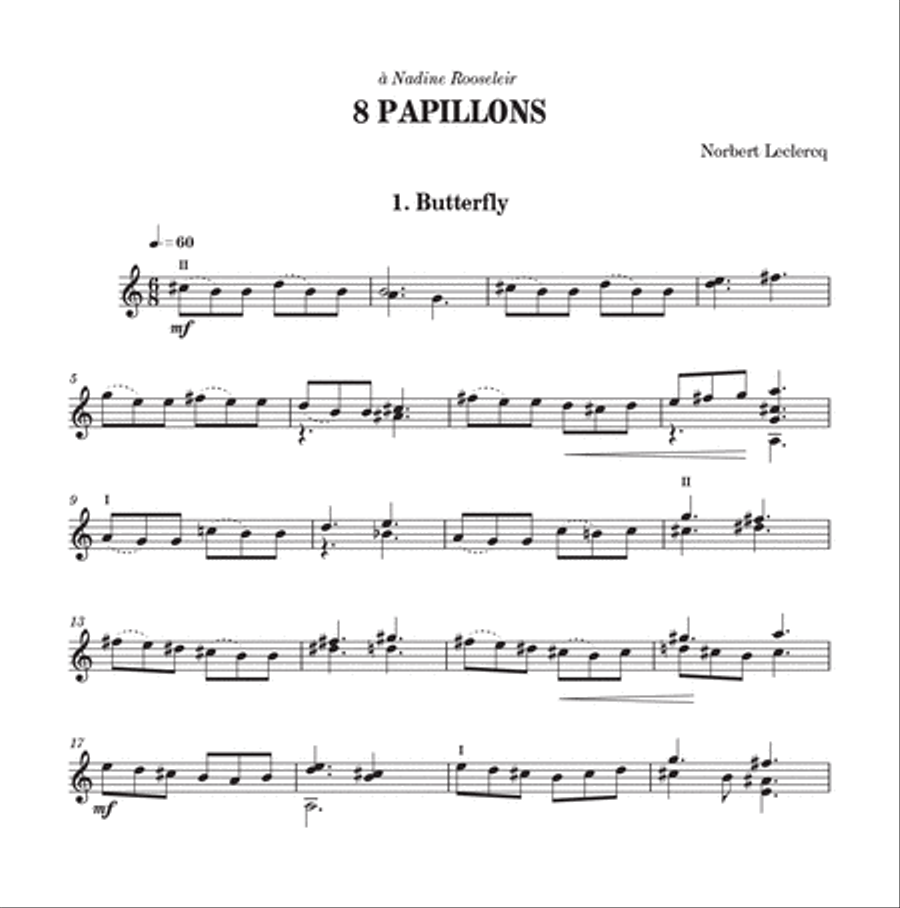 8 Papillons Classical Guitar scores gallery preview page 2