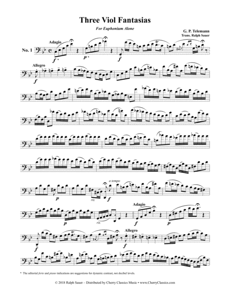 Three Viol Fantasias for Unaccompanied Euphonium