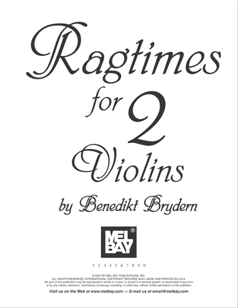 Ragtimes for Two Violins Violin Solo scores gallery preview page 2