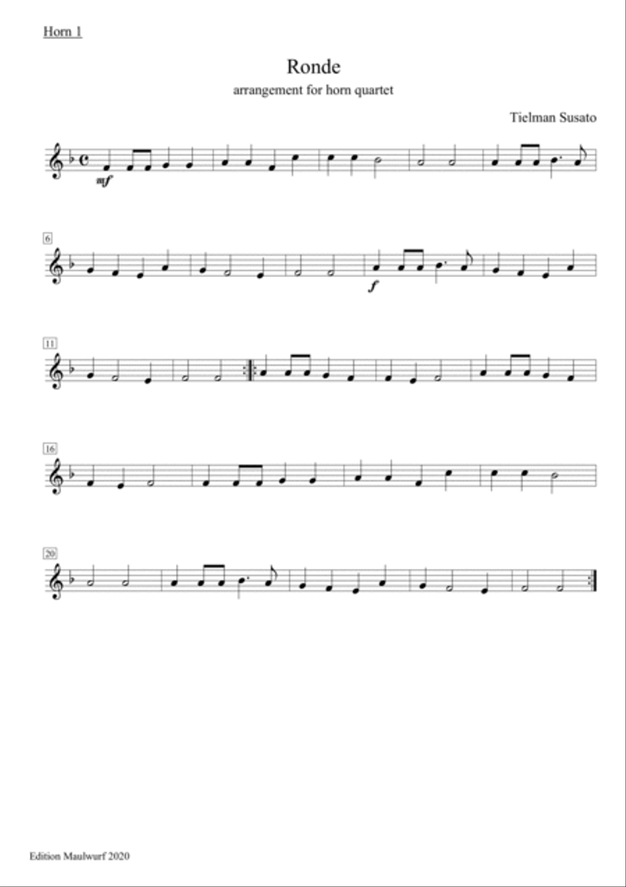Ronde Brass Quartet scores gallery preview page 2