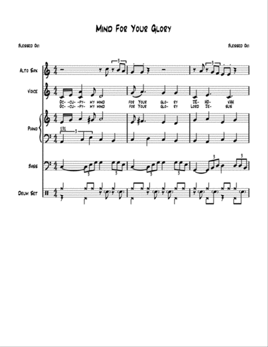 Mind For Your Glory Mind For Your Glory Small Ensemble scores gallery preview page 1