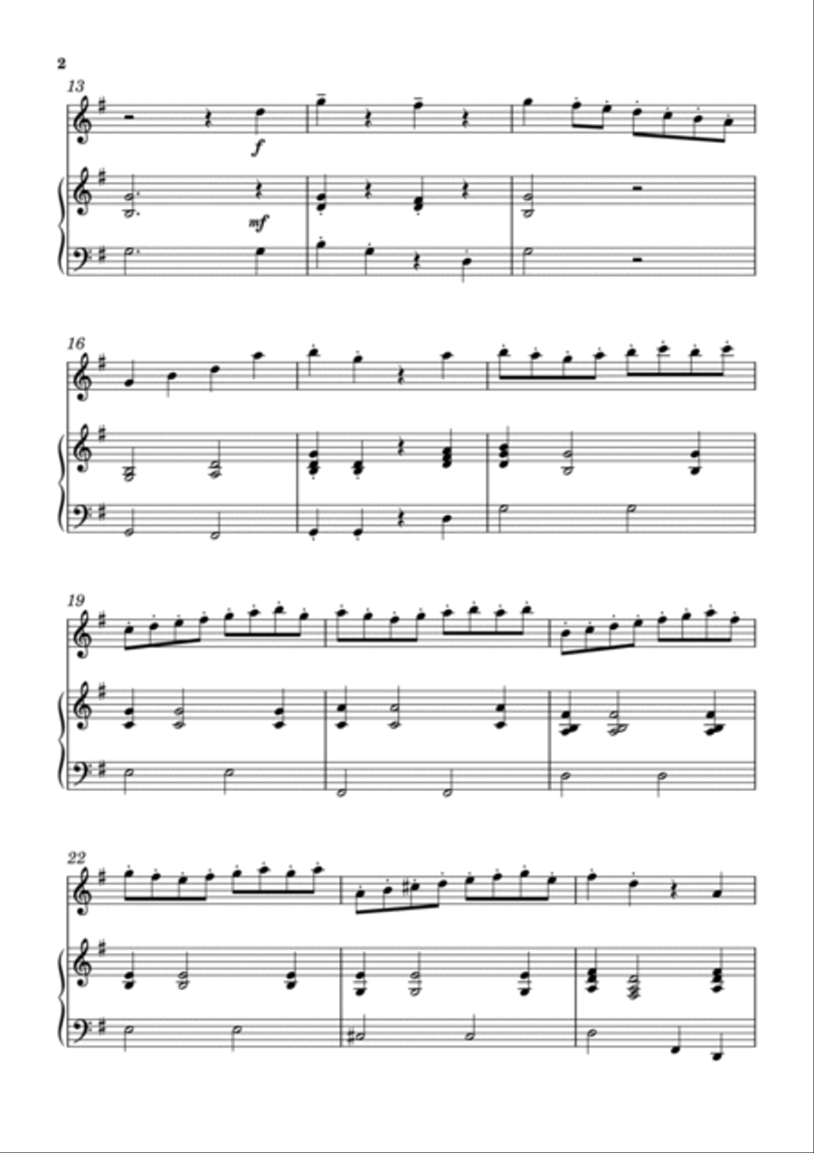 Telemann Viola Concerto (4th Movement) for flute and piano Flute Solo scores gallery preview page 2