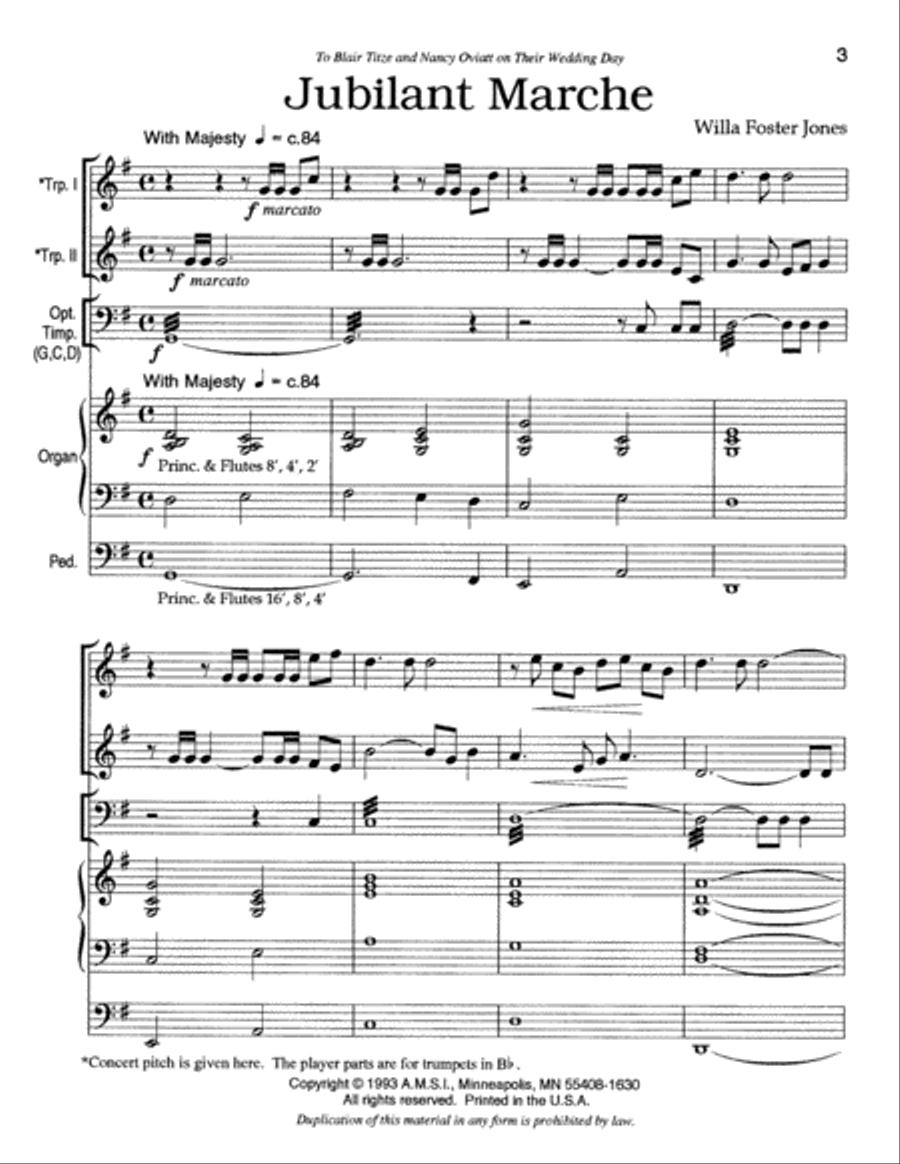 Jubilant Marche Trumpet Duet scores gallery preview page 3
