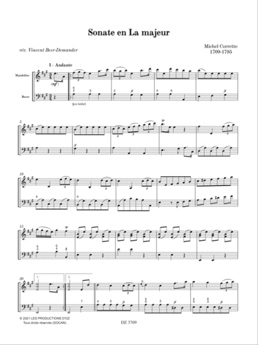 Sonate en La majeur Sonate en La majeur Double Bass scores gallery preview page 4