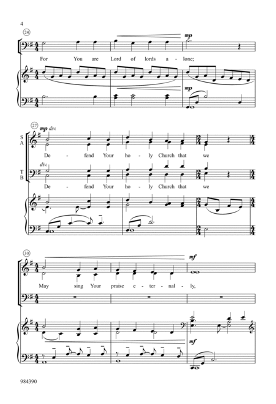 Lord, Keep Us Steadfast in Your Word (von Kampen, SATB) 4-Part scores gallery preview page 4