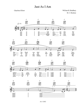 Just As I Am (Lead Sheet)