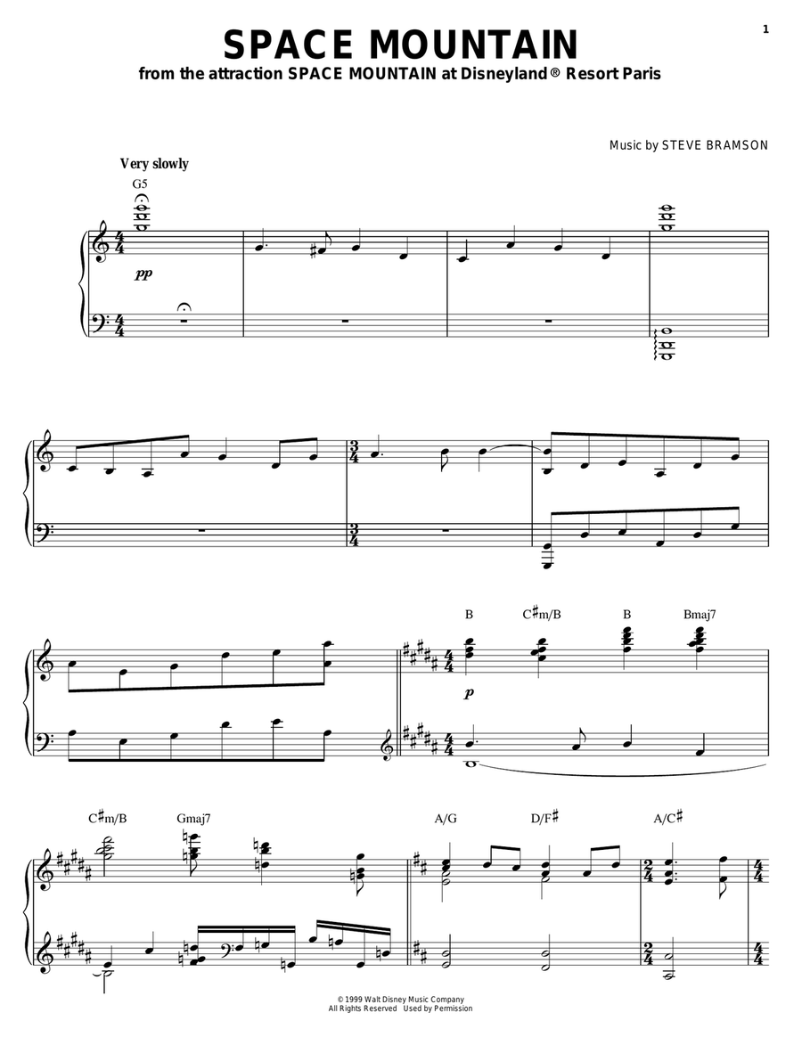 Space Mountain Piano Solo scores gallery preview page 1