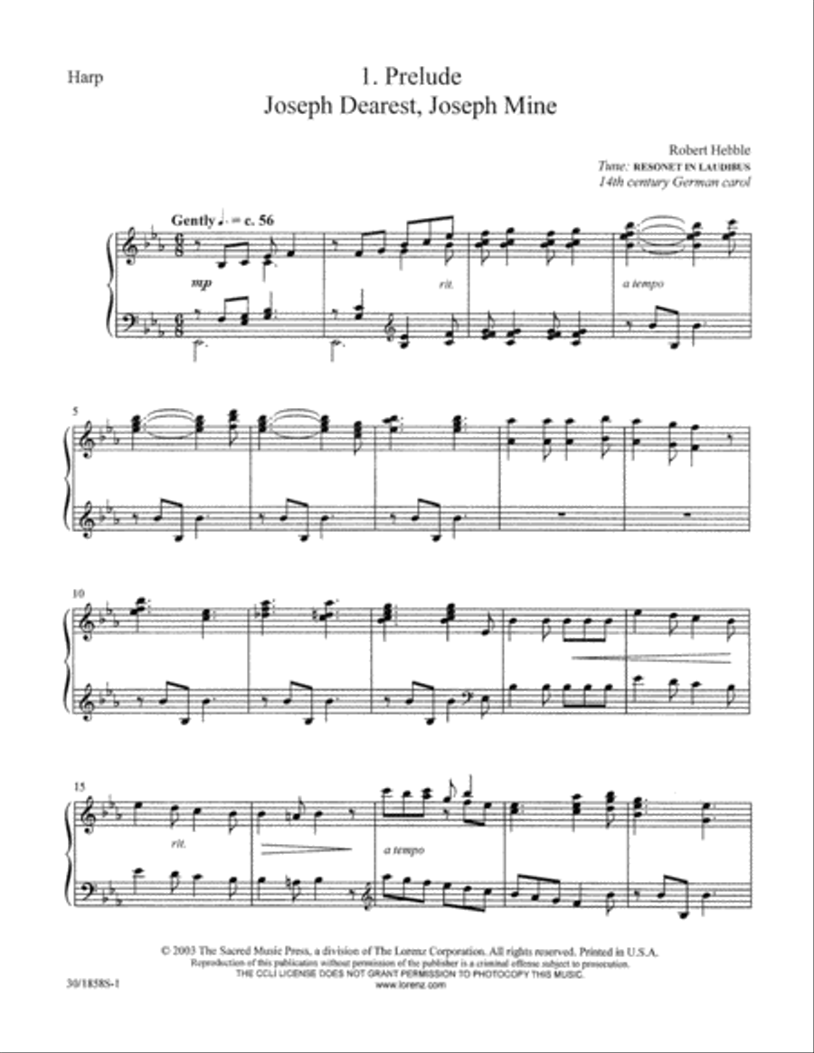 Glad Tidings of Great Joy - Harp Part Choir scores gallery preview page 3