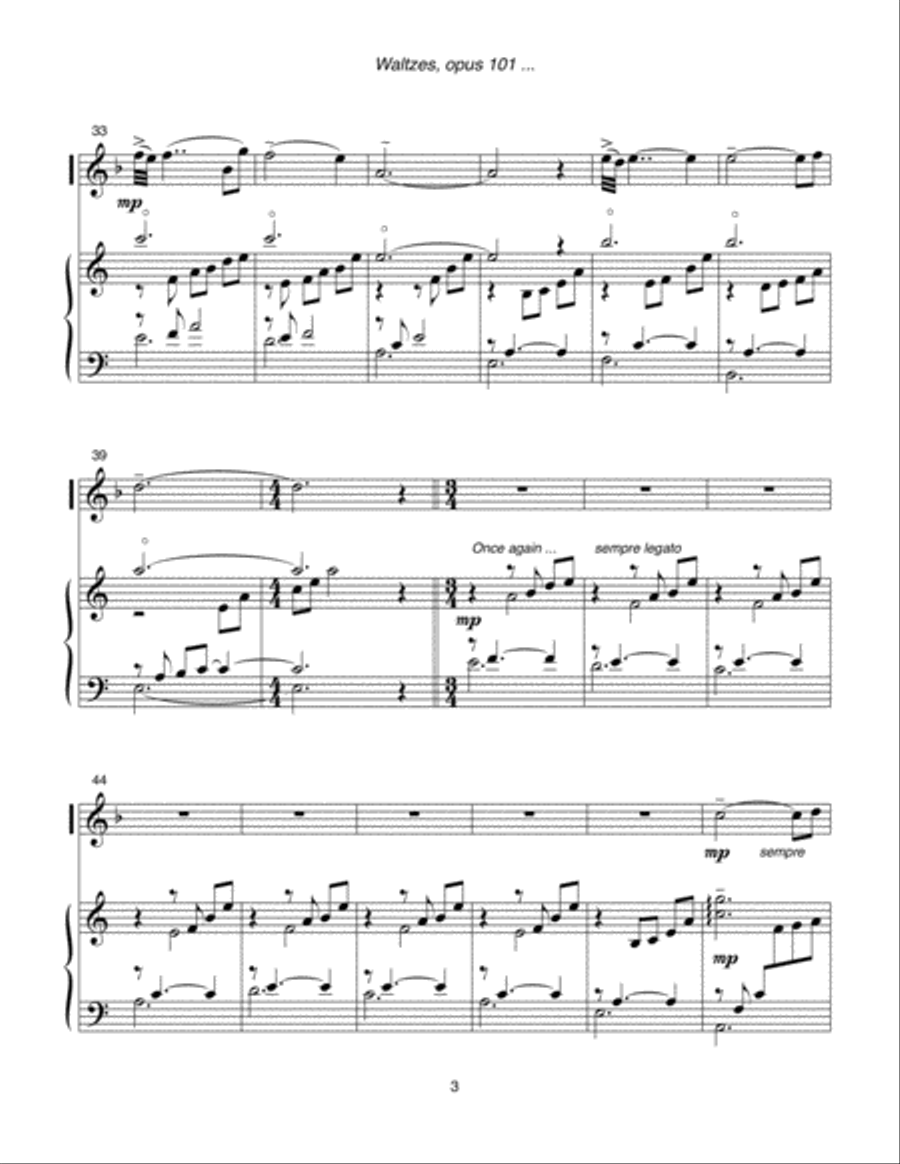 Waltzes, opus 101 (2002) for flute and harp Flute scores gallery preview page 5