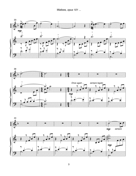 Waltzes, opus 101 (2002) for flute and harp image number null