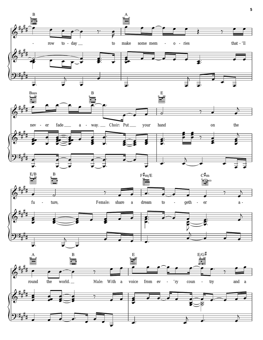 Celebrate The Future Hand In Hand Acoustic Guitar scores gallery preview page 5