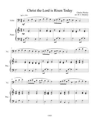 Book cover for Christ the Lord is Risen Today (cello solo) with optional piano accompaniment