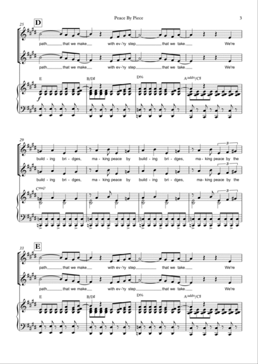 Peace By Piece SSA scores gallery preview page 3
