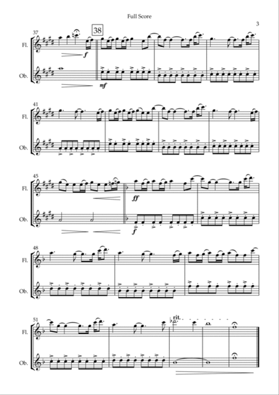 How Far I'll Go Woodwind Duet scores gallery preview page 3