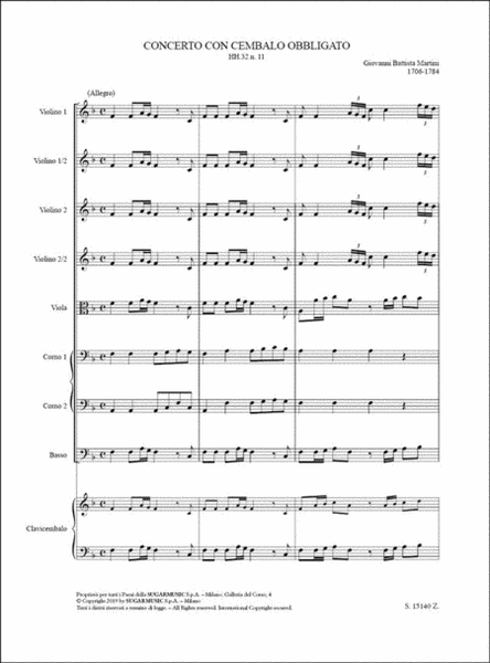Concerto con cembalo obbligato (HH.32 n. 11)