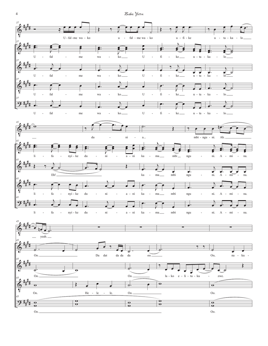 Baba Yetu Divisi scores gallery preview page 4