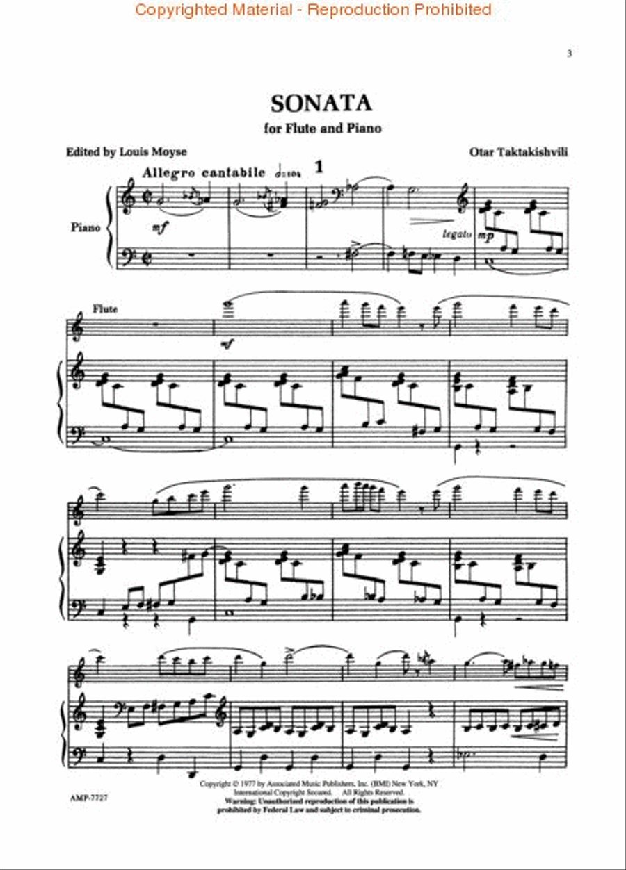 Sonata for Flute Sonata for Flute Flute Solo scores gallery preview page 2