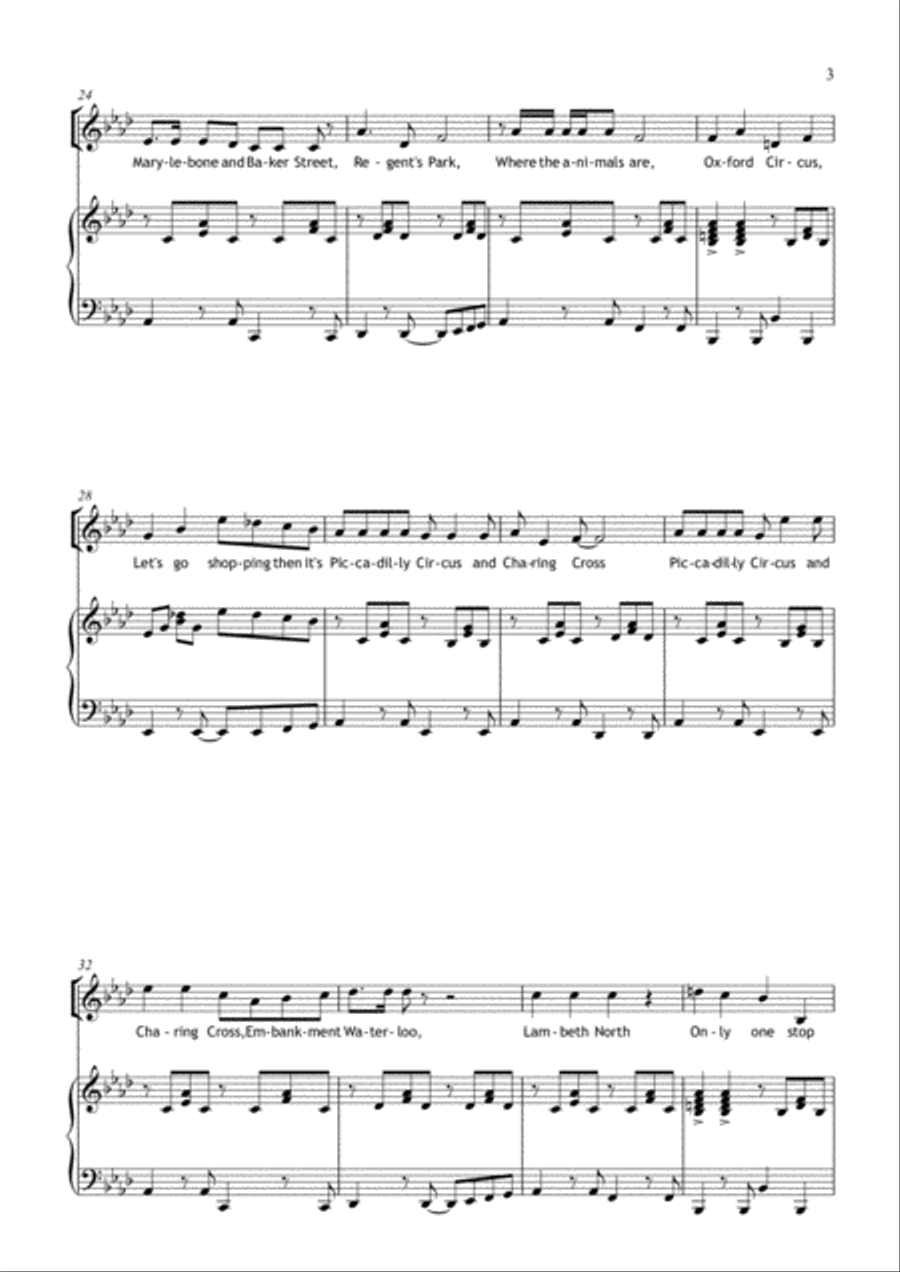 The Bakerloo Line . A Round for four voices 4-Part scores gallery preview page 3