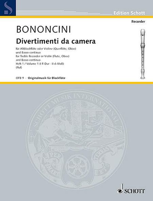 Book cover for Divertimenti da camera, Volume 1