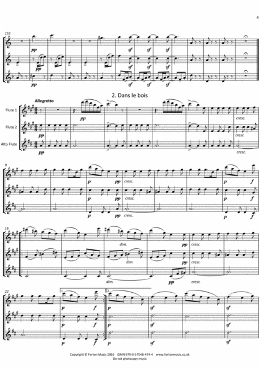 Quatre Morceaux Flute scores gallery preview page 5