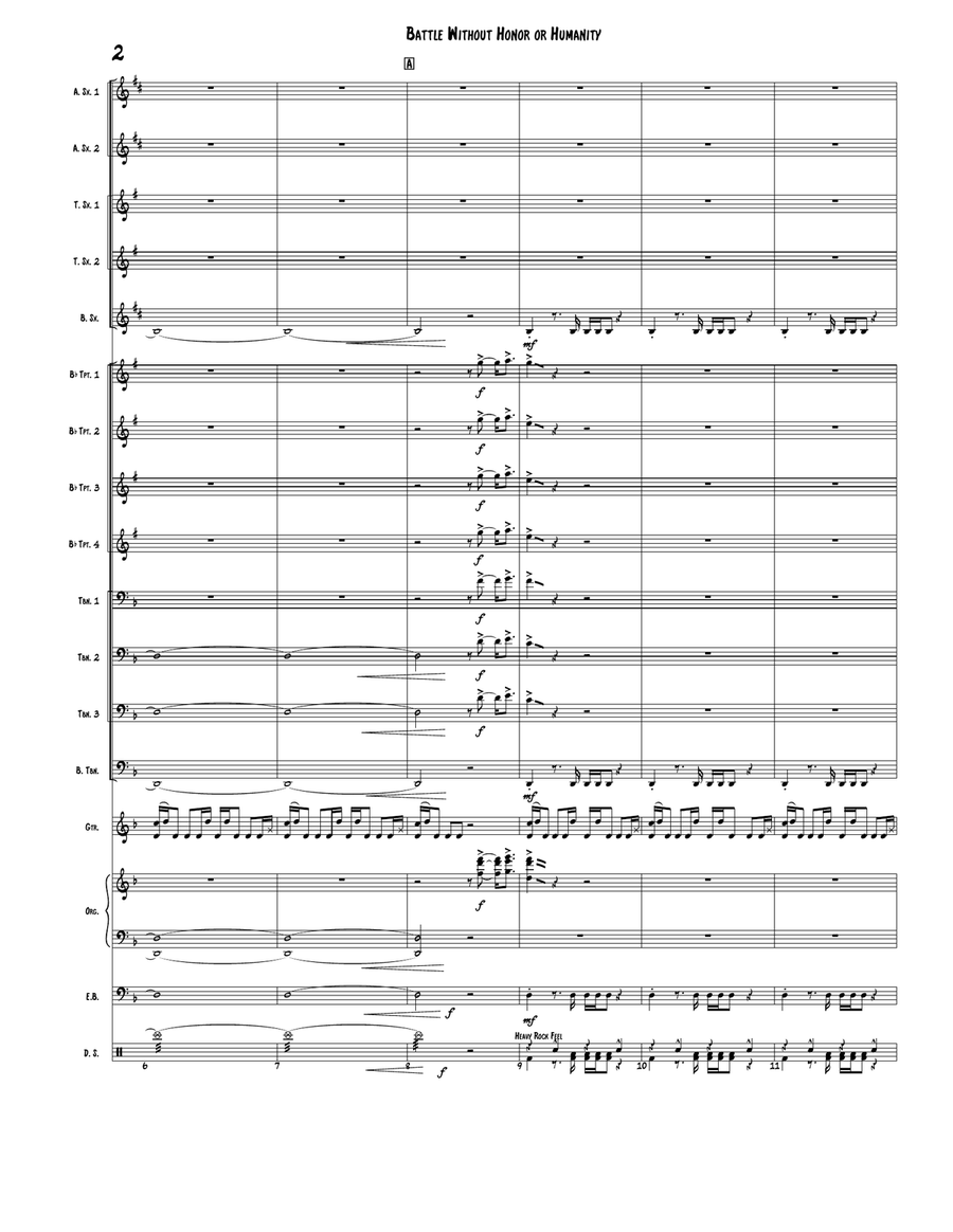 Battle Without Honor Or Humanity Jazz Ensemble scores gallery preview page 2
