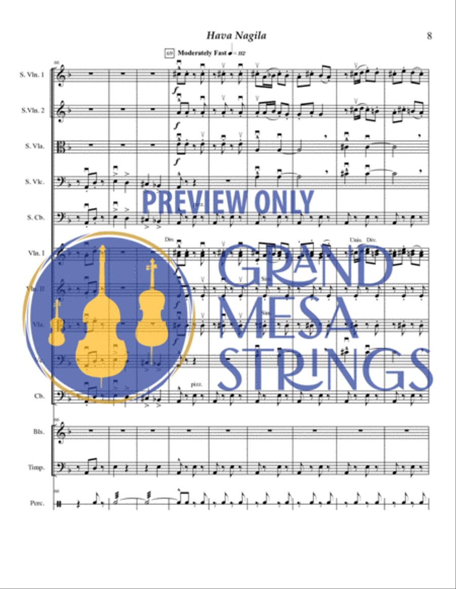 Hava Nagila Hava Nagila String Orchestra scores gallery preview page 9