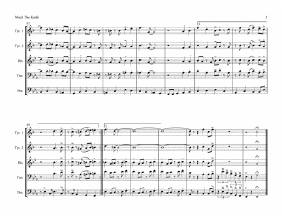 Mack The Knife Mack The Knife Brass Ensemble scores gallery preview page 5