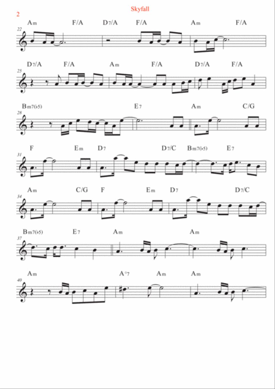 Skyfall Alto Saxophone scores gallery preview page 2